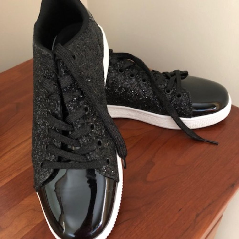 Glitter Black Sneakers Size 9